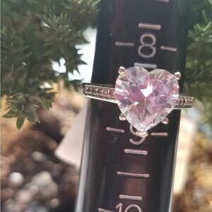 Heart-Shaped Stone Silver Ring